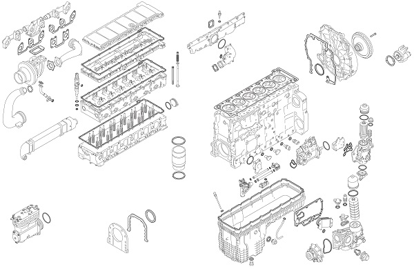 Picture of Full Gasket Kit, engine - ELRING - S OM 470903